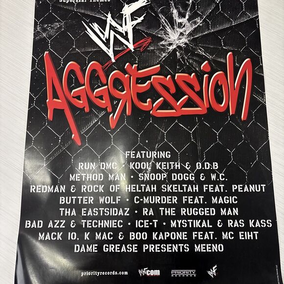 WWE Wrestling PROMO POSTER of 2000 CD 18x24 MINT SNOOP DOGG C Murder METHOD MAN - Picture 6 of 6